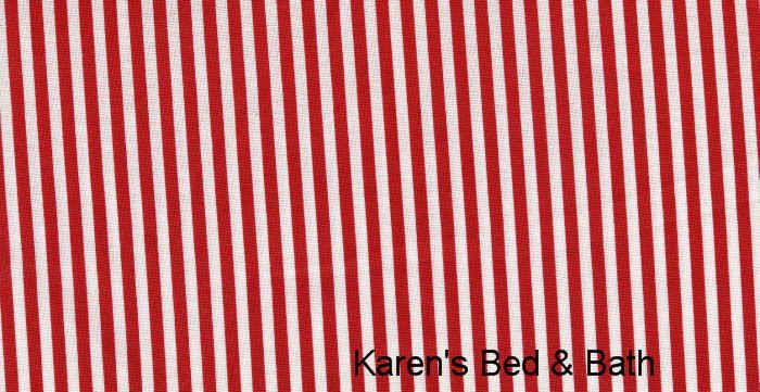 Red and White Striped Bedroom Den Kitchen Diner Curtain Valance