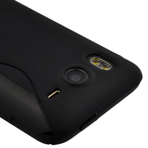 Black Hard Gel TPU Case Cover for HTC Inspire 4G Att  