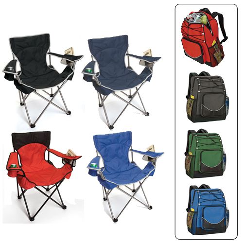 New Two BIG GUN CAMP CHAIRS and a BACKPACK COOLER  