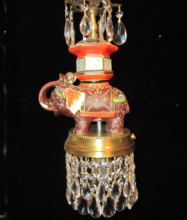 Carousel hanging Lamp Chandelier Elephant Kutani porcel  