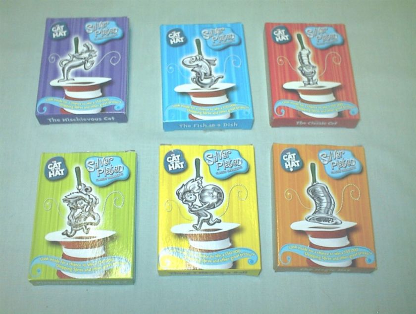 Burger King 2003 Cat in the Hat Ornaments Set of 6 MIP  