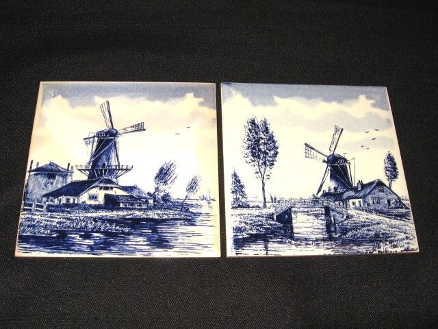  have for sale a pair of 4 x 4 ceramic tile made in Germany. The tile 