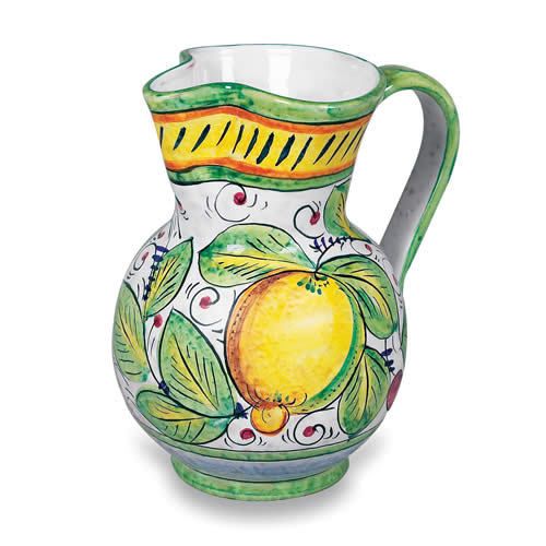 Italian Pottery Umbria Ceramic Pitcher Italy Fruit FM  