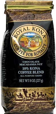 ROYAL KONA COFFEE CHOCOLATE MACADAMIA NUT 8 OZ BAG  