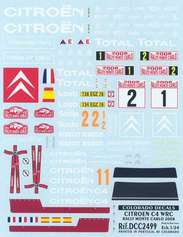 Colorado Decals 1/24 CITROEN C4 WRC Monte Carlo 2008  