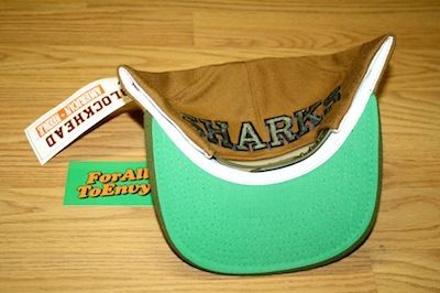 Vintage San Jose Sharks blockhead snapback hat NWT nhl  