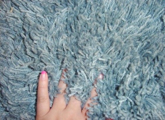   INCH BY 6 INCH WOOL COUNTRY BLUE 3 PILE SHAG RUG SAMPLE TO SEE COLOR