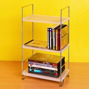 TIER WHITE DIY BOOK DVD CD MEDIA SHELF/RACK DISPLAY  