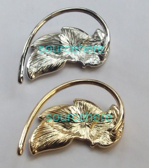   / Silver Tone Leaf Ear Cuff Wrap Clip Earrings Punk Non Pierced Ear