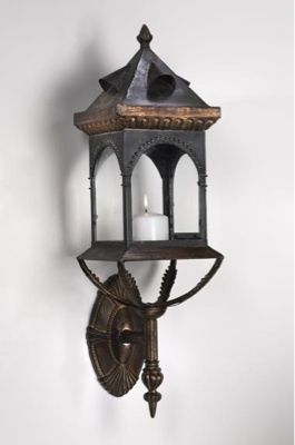 Old World Iron Wall Candle Lantern  