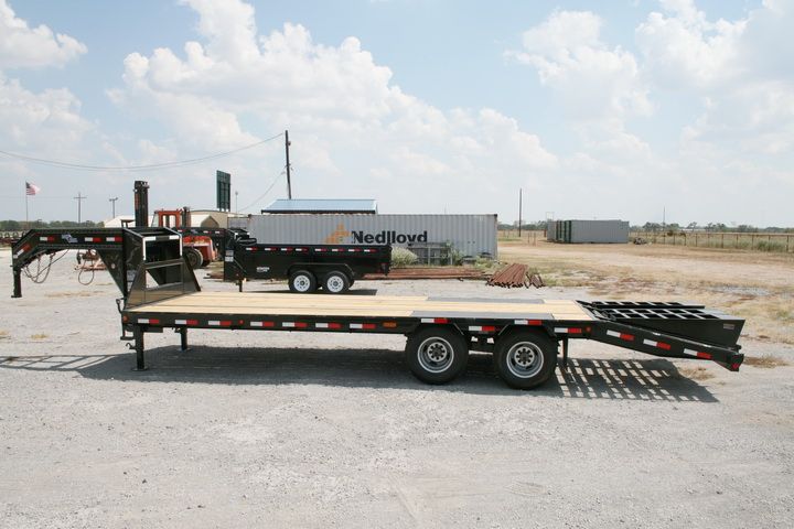 New 25 x 102 Gooseneck Dovetail Low Pro Flatbed Trailer with 10K 