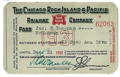 1931 RAILROAD PASS CHICAGO ROCK ISL & 2 CERTS OF EXAMS  