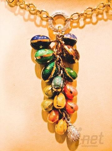 Faberge 18K Gold Egg Necklace 15 Multicolor Enamel 74.5g #36/150 