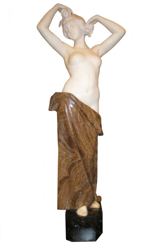 Cesare Lapini Italian Female Marble Scupture Statue  