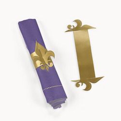 48 Gold Fleur de Lis Theme Wedding Paper Napkin Rings Party Decoration 