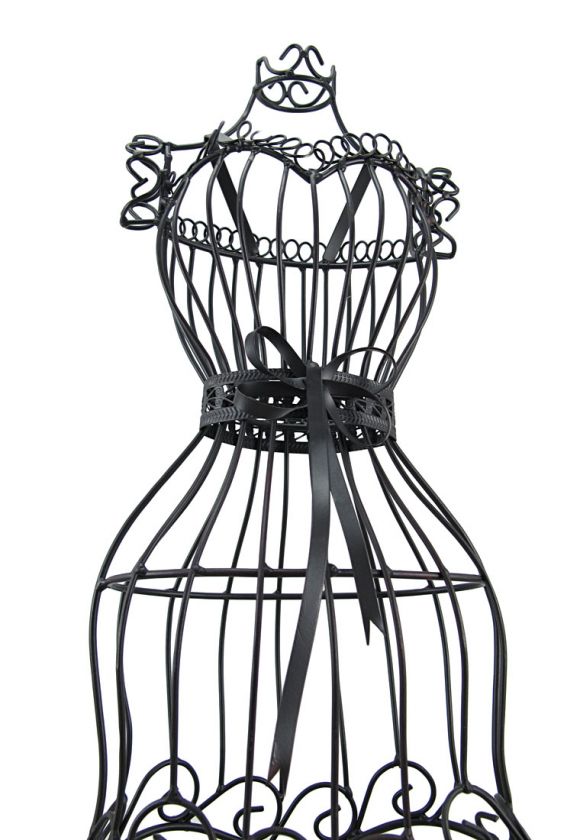 21 Inch Tall Wrought Iron Dress Form Statue  