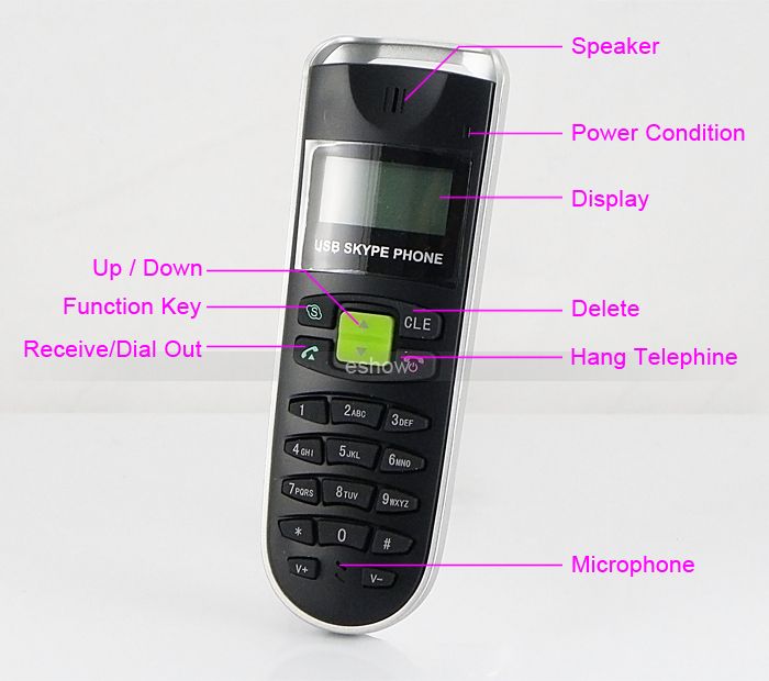 LCD USB Internet Phone Telephone Handset for Skype VOIP  