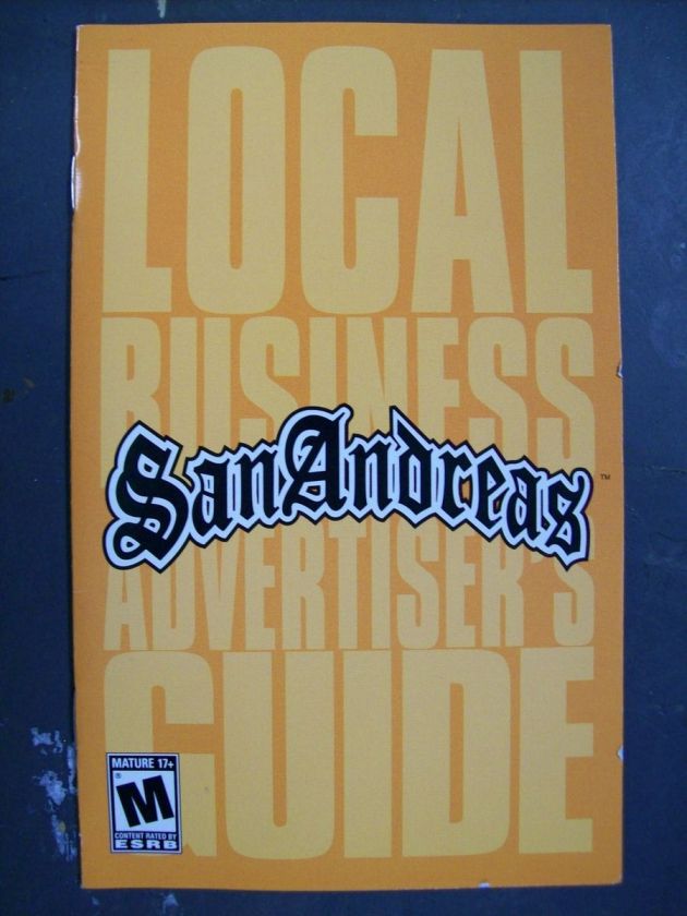 Grand Theft Auto San Andreas PS2 Original Guide Instructions Book 