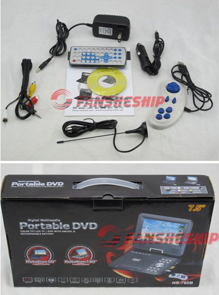 Portable DVD  MP4 Player TV USB Game, US Shippi  