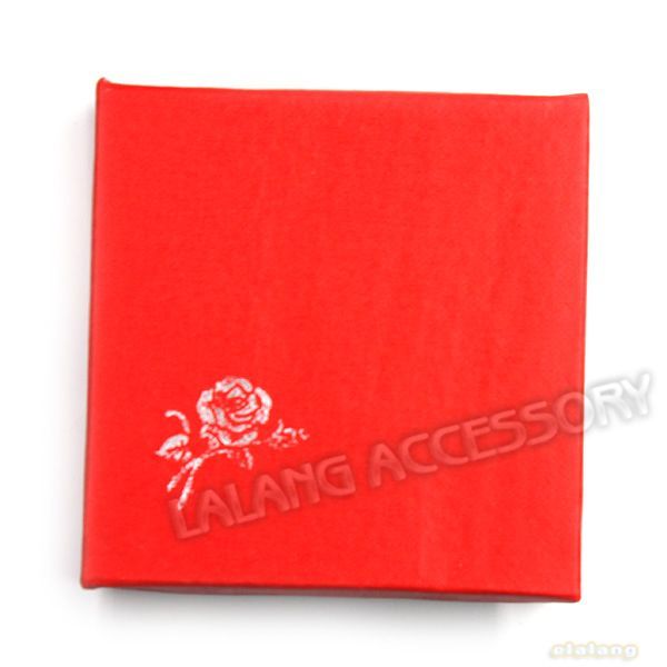 6x Bracelet Gift Display Golden Flower Red Boxes For Packaging 90x90mm 