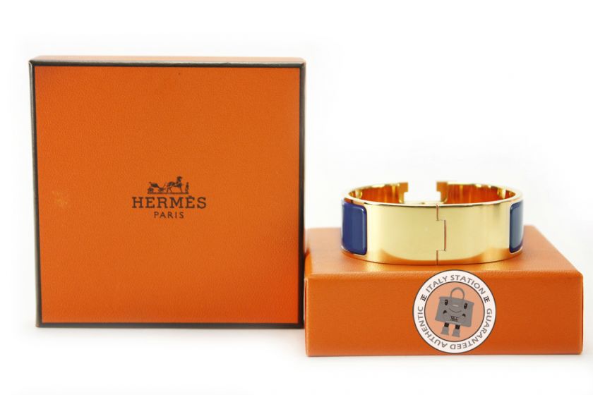 MPRS (NEW) HERMES CLIC CLAC H 1IN WIDE ENAMEL PM BRACELET GHW  