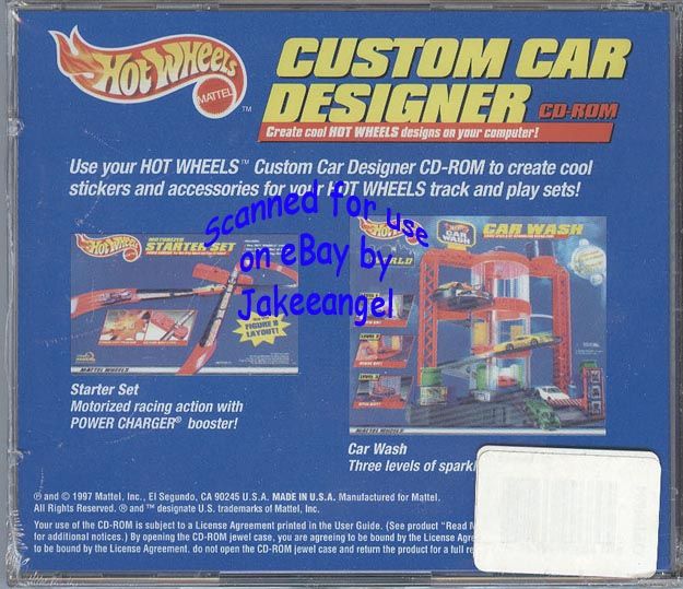PC Program Hot Wheels Custom Car Designer CD Jewel Case  