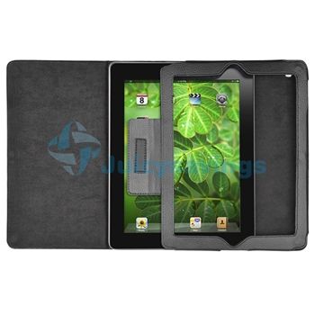   Blk Leather Case+Screen Gurad+Stylus+Headset For iPad 2 3G Wifi  