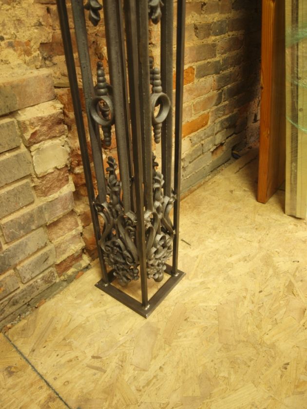 Iron Newel Post Stair Railing Square Ornate GARDEN ARCHITECTURAL CAST 