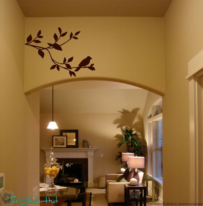 Bird On Branch Vinyl Wall Art Decals Stickers 902  