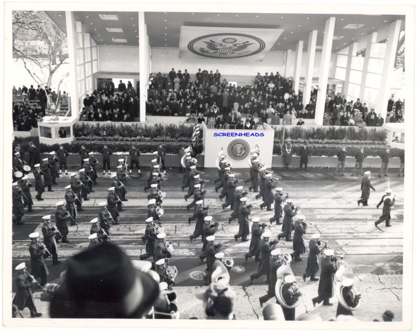 1961 JFK KENNEDY INAUGURAL U.S. MARINE CORPS.BAND PHOTO  