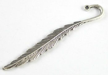 10 PCS Tibetan silver slender leaf bookmark A15673  