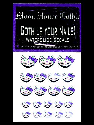   nail art, exclusive waterslide decals for sale by moon house gothic