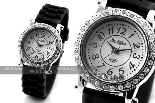 Geneva Moving Star moving cystals Wristwatch/Watch Ice Strass U VS015 