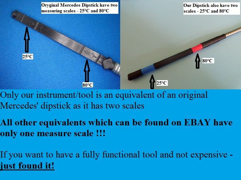   dipstick have two measuring scales cold oil in the gearbox 25 c lower