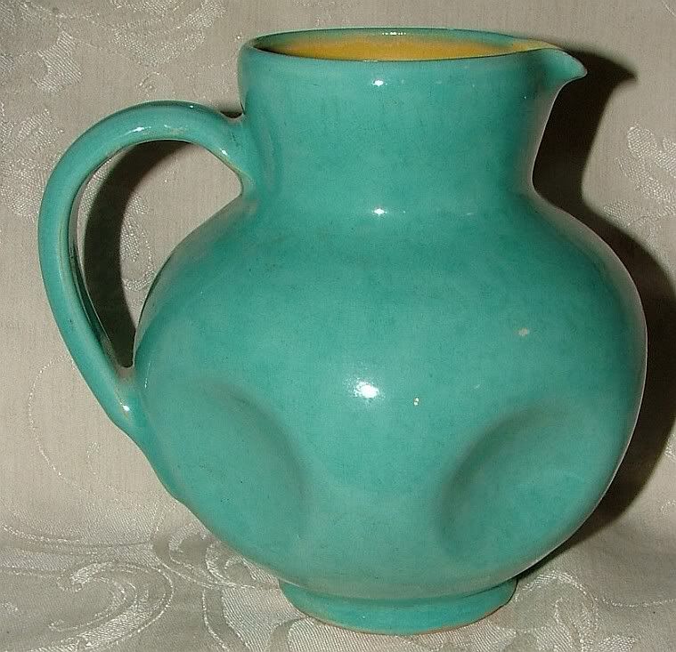 Anton Lang Germany Pinched Form Pitcher Aqua Gold L@@K  