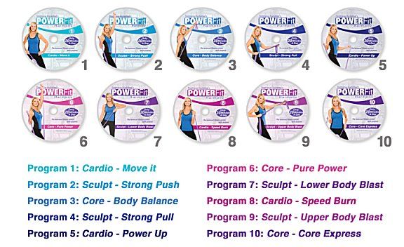 STEPHANIE HUCKABEE * POWERFIT HARMONY 10 DVDS & BANDS  