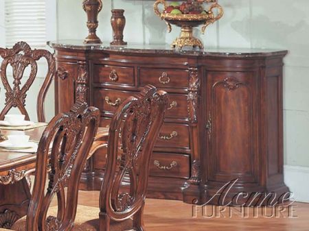 6Ft Mahogany 5 Drawer Buffet Sideboard Server  