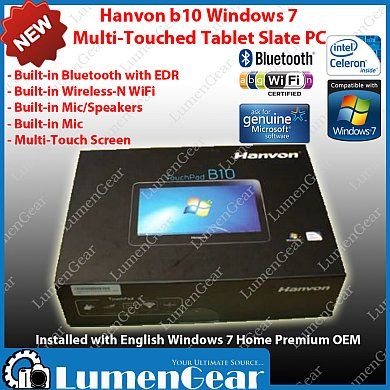 Hanvon Touchpad B10C Tablet Slate Tab PC Windows 7 ENG  