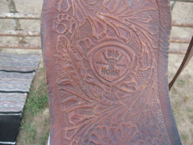 Older Antique Big Horn Western Saddle Repair Use Trail Pleasure 