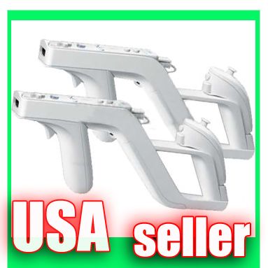   Gun for Nintendo Wii Remote Wiimote Controller Game White New  