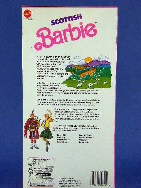 1990 Scottish Barbie Dolls of the World NRFB 9845 074299098451  